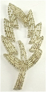 Leaf with Silver Beads 2"X 3.5"