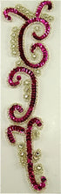 Load image into Gallery viewer, Designer Motif with Fuchsia Beads and Rhinestones 10.5&quot; x 3&quot;