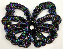 Load image into Gallery viewer, Designer Motif with Moonlite Sequins and Acrylic Rhinestone 4&quot; x 3&quot;