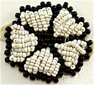 Flower with Black and White Beads