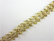Load image into Gallery viewer, Trim with Three Rows of ZigZag Gold Beads 1/5&quot; Wide, Sold by the Yard