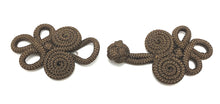 Load image into Gallery viewer, Frog Closure Chocolate Brown Soft Cloth Rope 4&quot; x 2&quot; each side