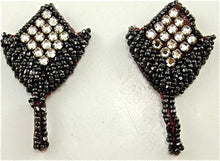 Load image into Gallery viewer, Designer Motif Pair with Charcol Beads and Rhinestone