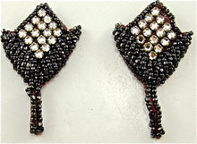 Load image into Gallery viewer, Designer Motif Pair with Rhinestones and Gun Metal Beads 2&quot; x 1.5&quot;