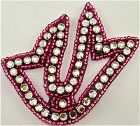 Designer Motif Pink Beads with 56 Rhinestones 3.5