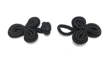 Load image into Gallery viewer, Frog Closure Black Rope with Thinner Rope Inlay 1.5&quot; x 1.25&quot;