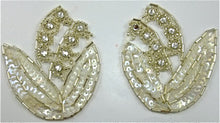 Load image into Gallery viewer, Flower Pair Iridescent Sequins and Rhinestones 2.5&quot; x 3.5&quot;