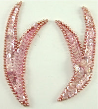 Load image into Gallery viewer, Designer Motif Pair with Lite Pink Sequins and Beads 5&quot; x 2&quot;
