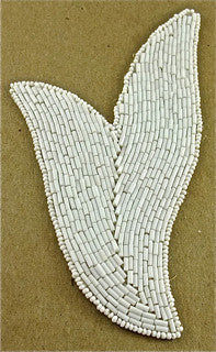 Designer Motif with White Beads 5" x 3"