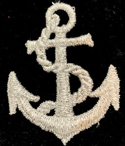 Anchor Patch with Metallic Silver Thread 2" x 1.25"
