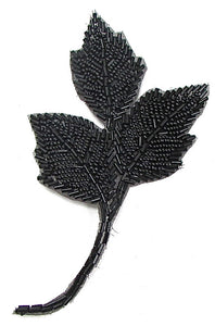 Leaf with Black Beads 6" X 3"