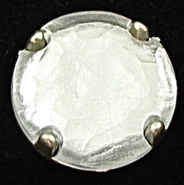Button With Clear Glass in Silver Setting 1