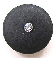Button all Black with Tiny Rhinestone 1/2