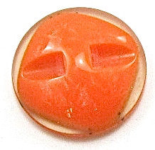 Button Glass Orange with Black and Gold Flecks 7/8