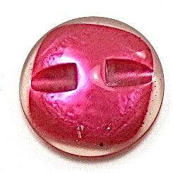 Button Glass with Fuchsia Color and Gold and Black Flecks 7/8
