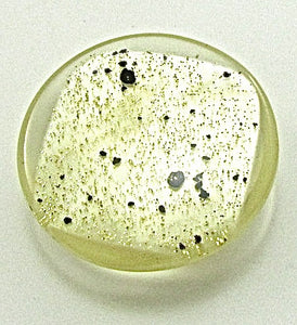 Button Lime Glass with Flecks of Black and Gold 7/8"