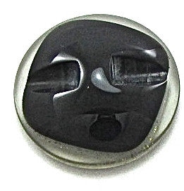 Button Black Glass with Black and Gold Flecks 7/8"