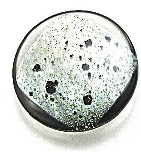 Button Black Glass with Black and Gold Flecks 7/8"
