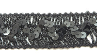 Trim with Black Thread and Black ZigZag Sequins 1