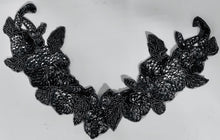 Load image into Gallery viewer, Flower Collar Neckline with Gun-Metal Sequins and Beads 7&quot; x 13&quot;