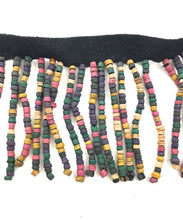 Load image into Gallery viewer, Trim Fringe with Multi-Colored Wooden Beads 2&quot; Wide, Sold By Yard