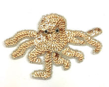 Load image into Gallery viewer, Octopus with Gold Sequins and Silver Beads 5&quot;