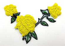 Load image into Gallery viewer, Roses with Triple Yellow Beads, Black and Green Beads 6&quot; x 4.5&quot;