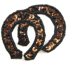Load image into Gallery viewer, Horseshoe Double Bronze with Blk Beads 2.5&quot; x 2.5&quot;