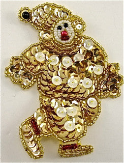 Clown with Gold and Gold Sequins 4' x 3
