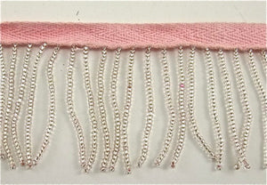 Trim Fringe with Pink Small Beads 2"