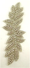 Load image into Gallery viewer, Designer Motif Leaf with Multi-quantities high quality Rhinestones and Silver Beads 7&quot; x 2.75&quot;