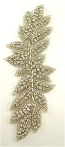 Designer Motif Leaf with Multi-quantities high quality Rhinestones and Silver Beads 7" x 2.75"