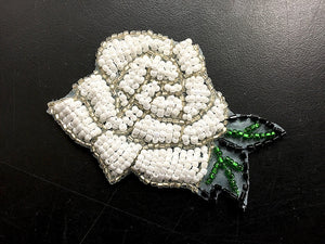 Rose, White, All Beads 2" x 3"