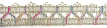 Load image into Gallery viewer, Trim with Multicolored Threads and Bullion Silver Thread 1.5 &quot; Sold by the Yard