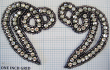 Load image into Gallery viewer, Designer Pair with Bronze Beads and Rhinestones 3&quot; x 2.5&quot;