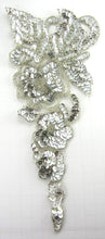 Load image into Gallery viewer, Flower with Silver Sequins and Beads 12&quot; x 5&quot;