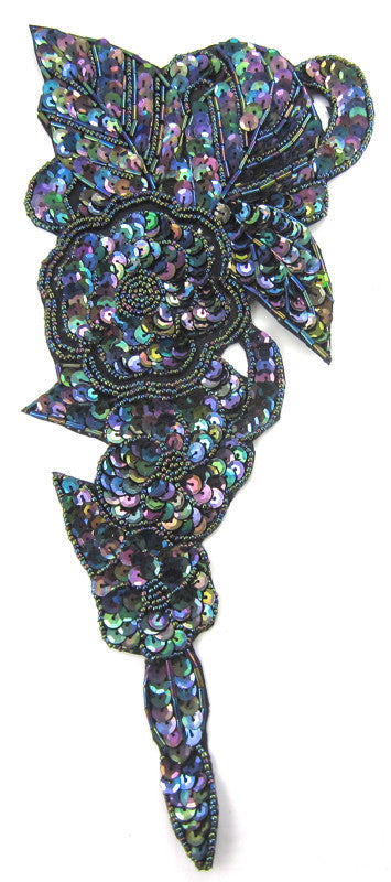 Flower with Moonlite Sequins and Beads 12" x 5"