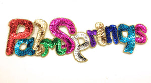 Palm Springs with MultiColored Sequins and Beads 4" x 12.5"