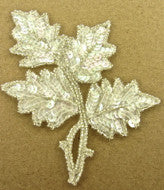Leaf Iridescent Beads and Sequins 4 x 5"