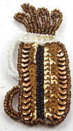 Golf Bag with Bronze Sequins and Beads in 2 Size Variants