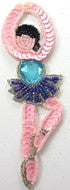 Load image into Gallery viewer, Ballet Dancer with Turquoise Jewel 5.25&quot; X 1.5&quot; - Sequinappliques.com