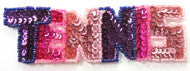 TENNIS Word MultiColored Sequins and Beads 1.5" x 5"