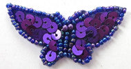 Load image into Gallery viewer, Butterfly with Purple Sequins Moonlight Beads 2&quot; x 1&quot;