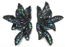 Load image into Gallery viewer, Leaf Pair with Moonlite Sequins and Beads 2.25 x 3.5