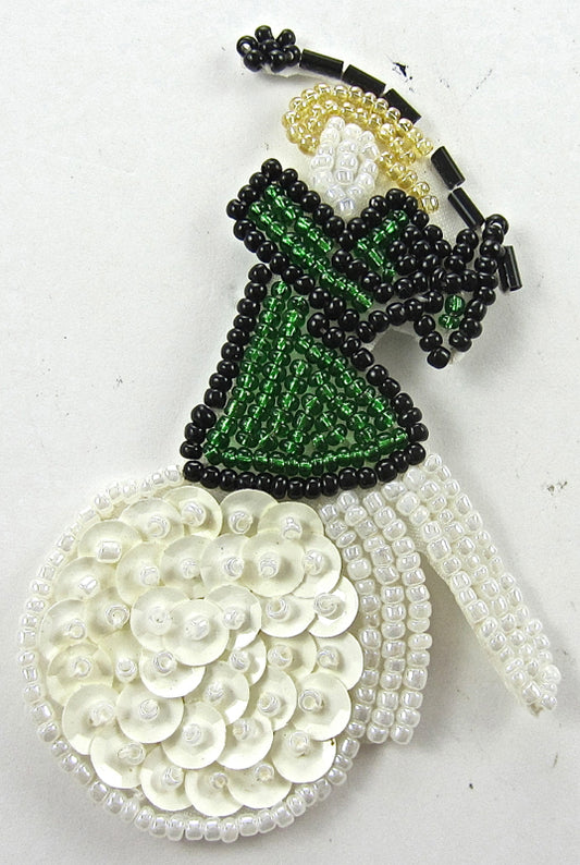 Golf Lady Sitting On Golf Ball 3" x 2.25"