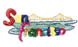 San Francisco with Multicolored Sequins and Beads 4.5" x 9"