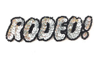 Rodeo Word, Silver and Black Sequin Beaded 1.5