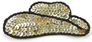 Hat Country Western Cowboy Gold Sequins Black Beads