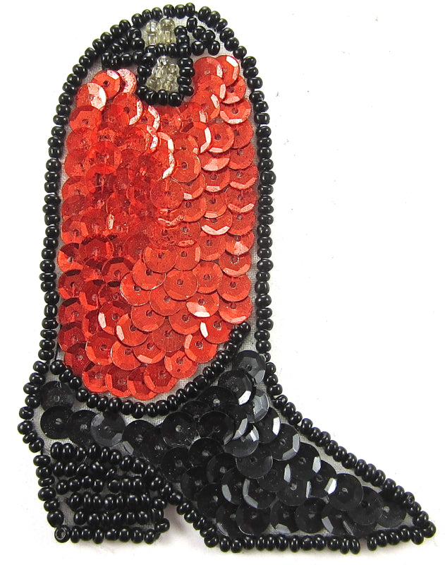 Boot Country Western Cowboy with Orange and Black Sequins 3.5