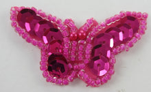 Load image into Gallery viewer, Butterfly Fuchsia Sequins and Beads 1&quot; x 2&quot;